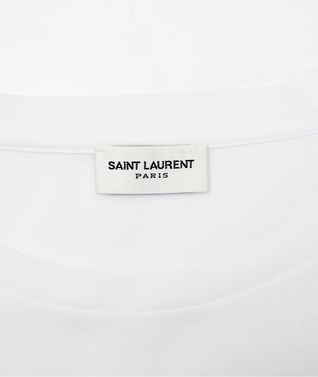 SAINT LAURENT Белая хлопковая футболка, фото 3