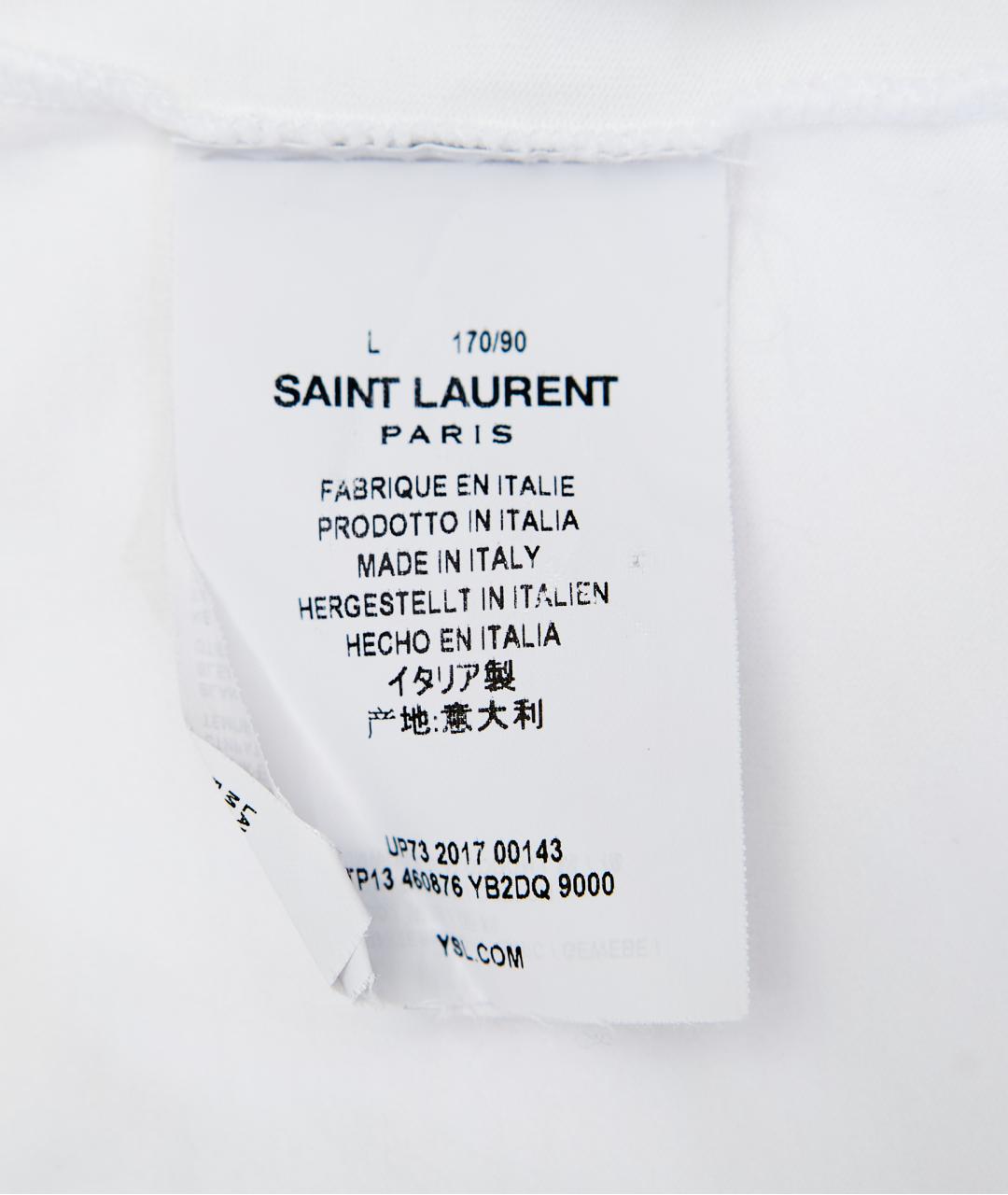 SAINT LAURENT Белая хлопковая футболка, фото 4