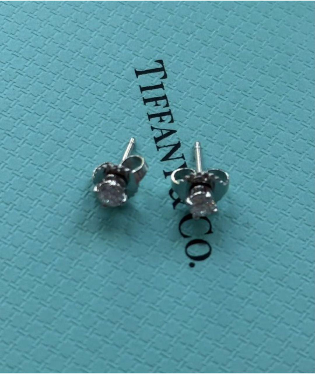 TIFFANY&CO Серебряные платиновые серьги, фото 7