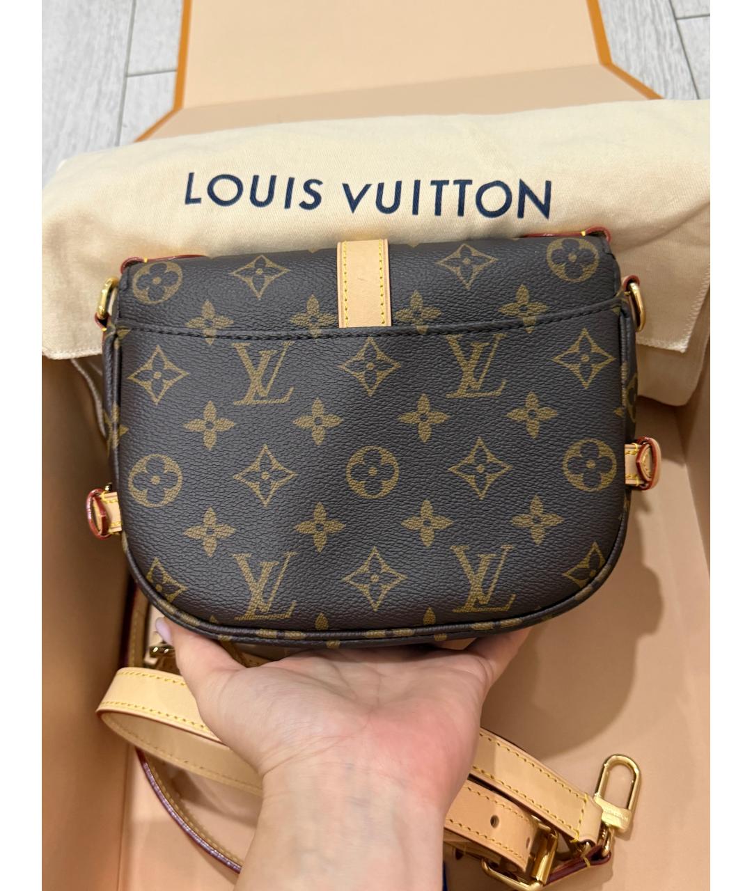 LOUIS VUITTON Коричневая сумка через плечо из канвы, фото 3