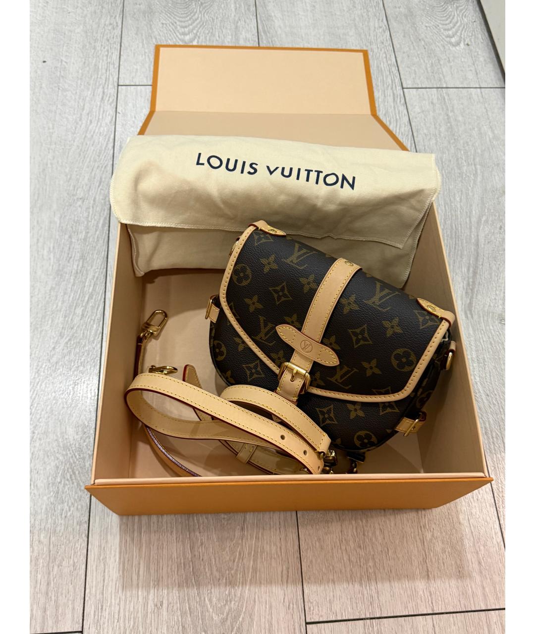 LOUIS VUITTON Коричневая сумка через плечо из канвы, фото 5