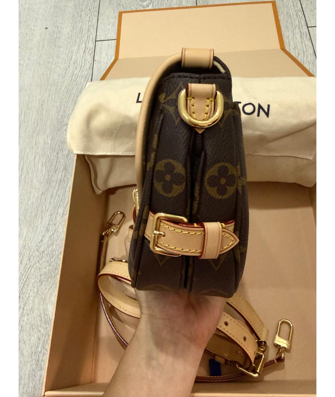 LOUIS VUITTON Коричневая сумка через плечо из канвы, фото 6