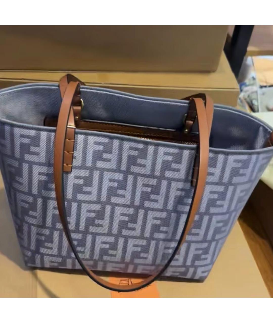 FENDI Голубая сумка тоут, фото 5