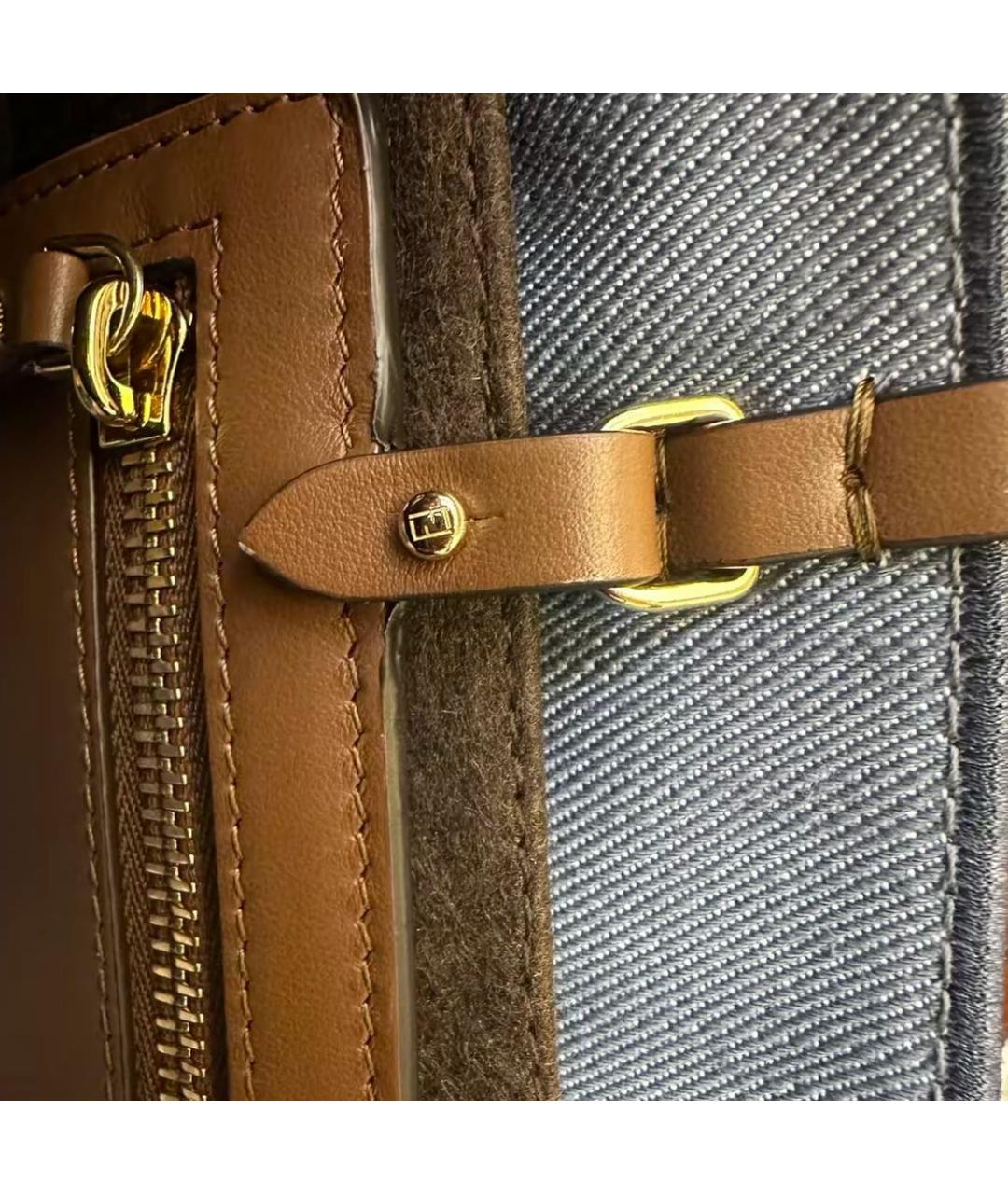 FENDI Голубая сумка тоут, фото 7