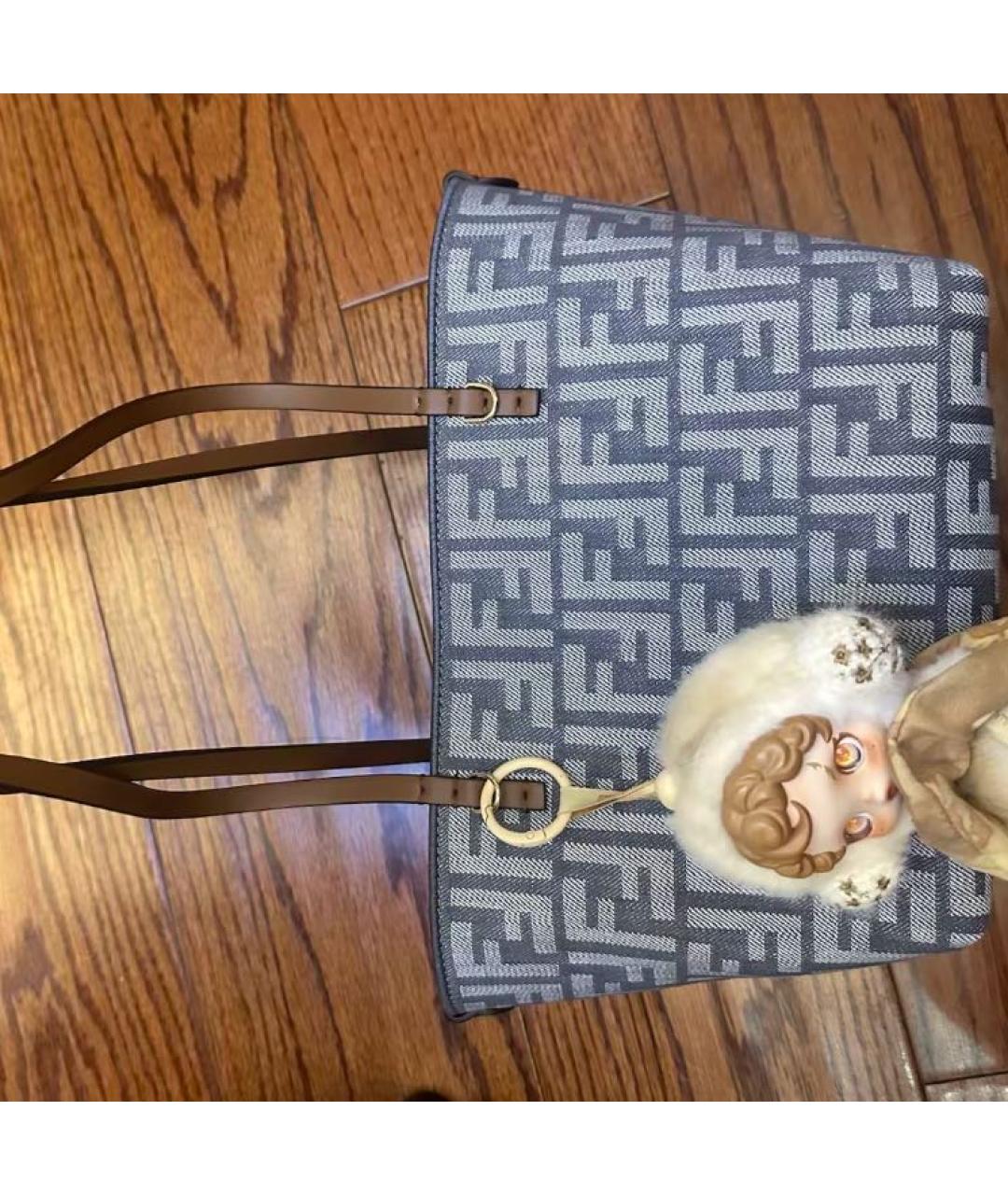 FENDI Голубая сумка тоут, фото 6