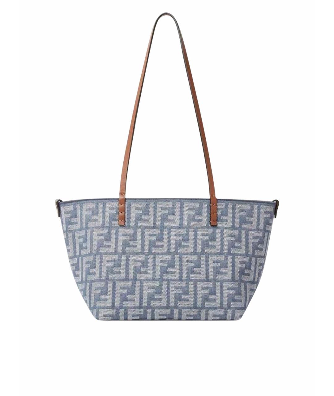 FENDI Голубая сумка тоут, фото 1