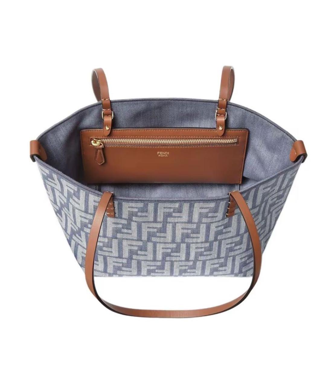 FENDI Голубая сумка тоут, фото 4