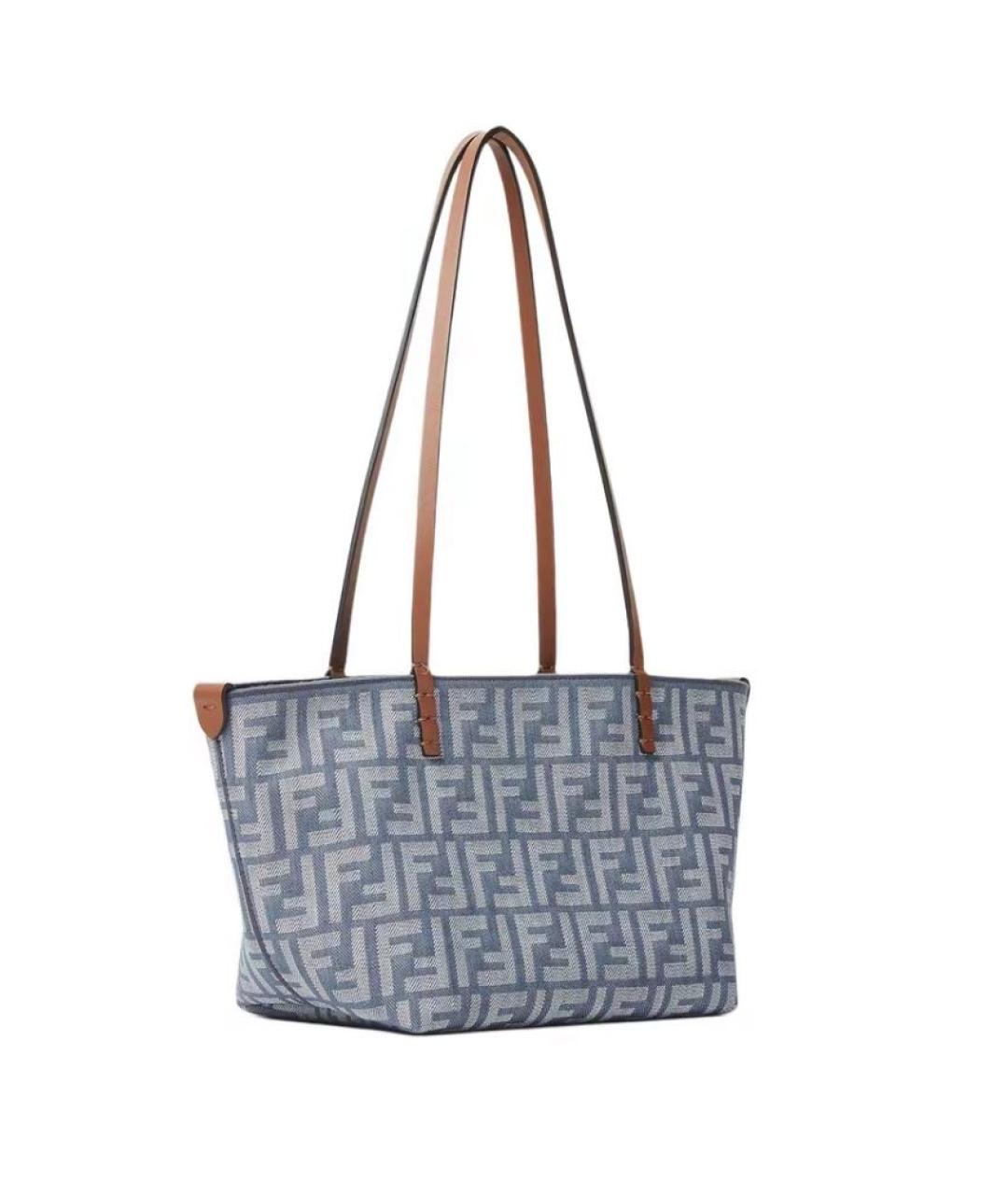 FENDI Голубая сумка тоут, фото 3
