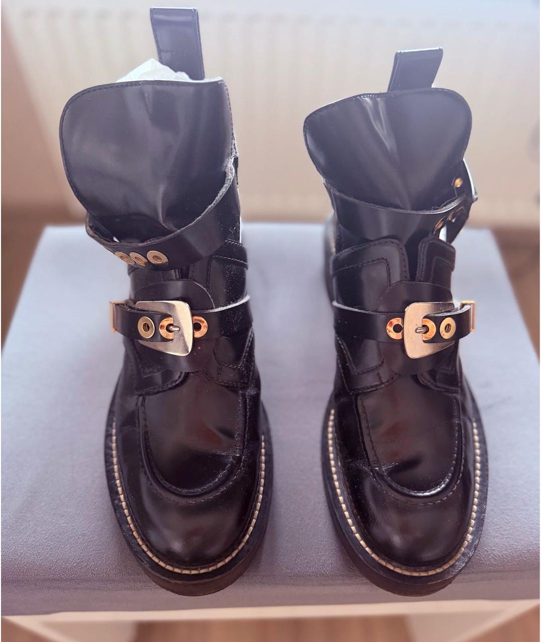 BALENCIAGA Черные кожаные ботинки, фото 2