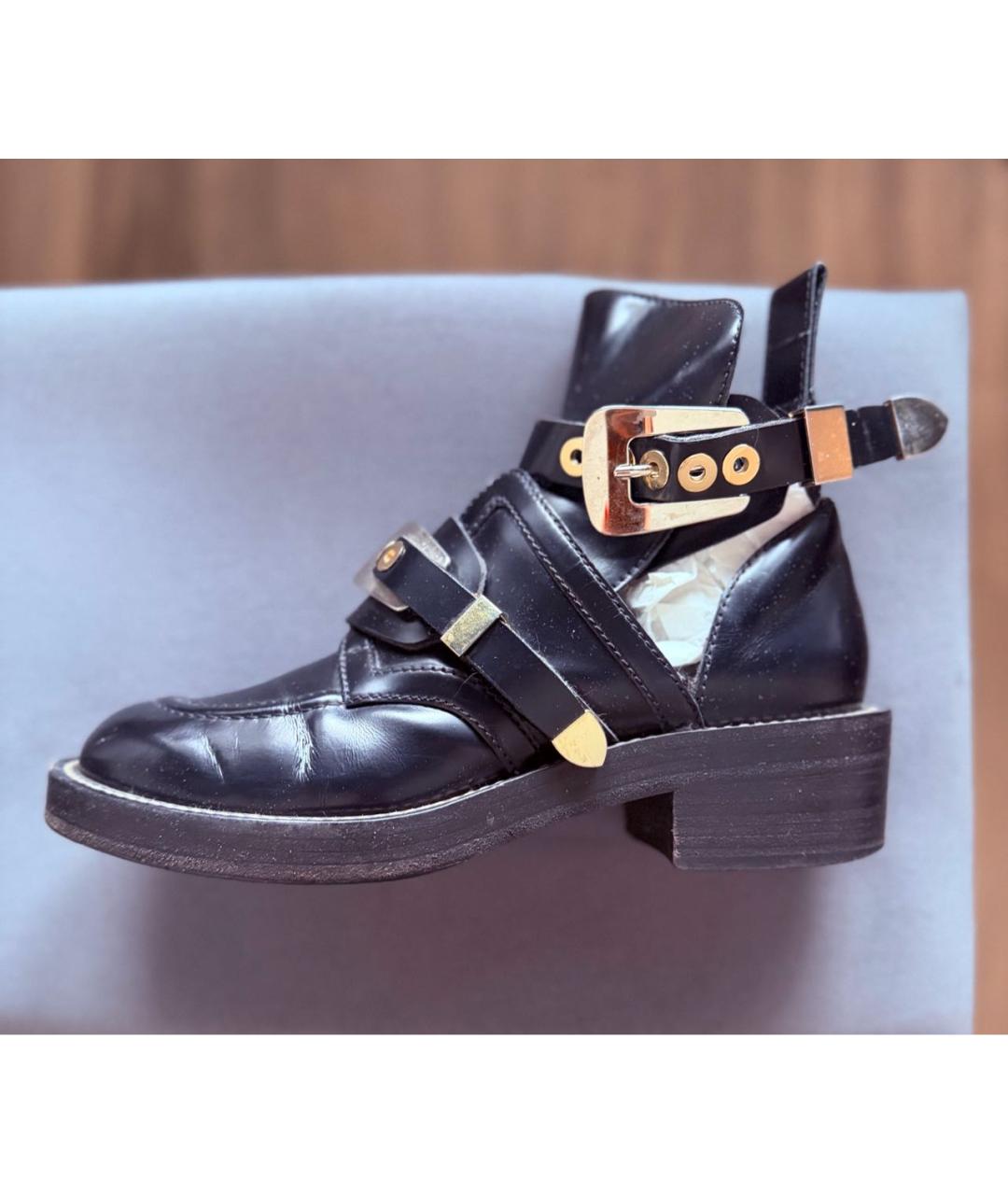 BALENCIAGA Черные кожаные ботинки, фото 6
