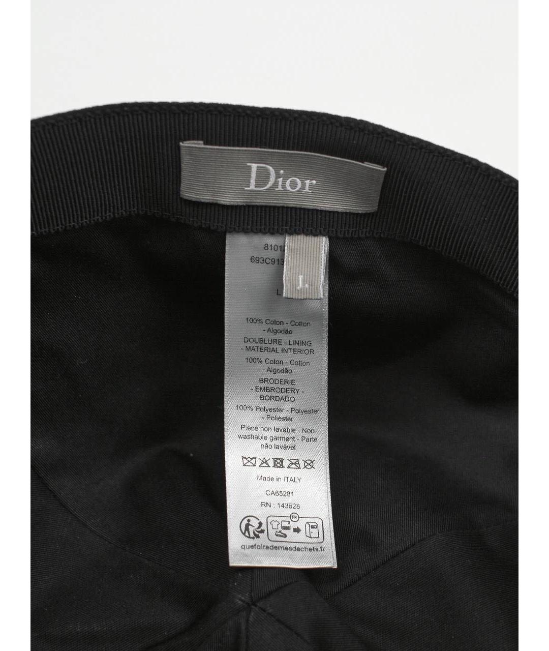 CHRISTIAN DIOR Черная хлопковая кепка/бейсболка, фото 5