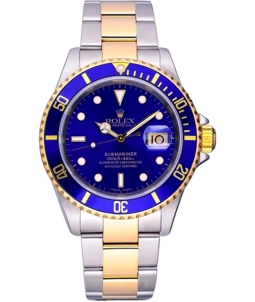 ROLEX Темно-синие часы из желтого золота, фото 10