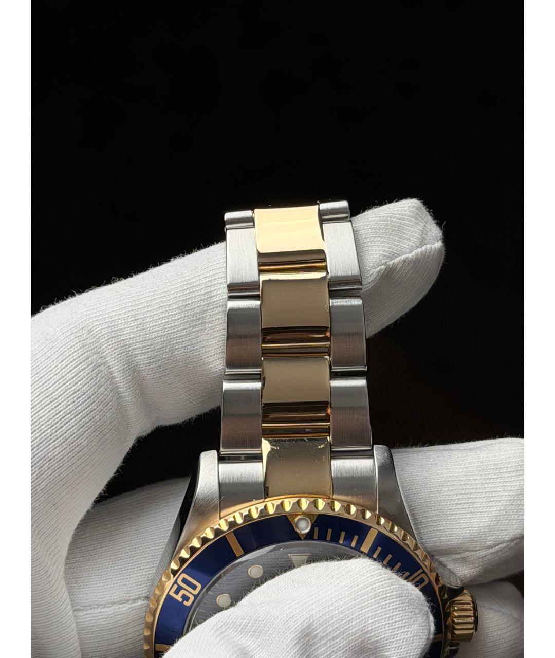 ROLEX Темно-синие часы из желтого золота, фото 7