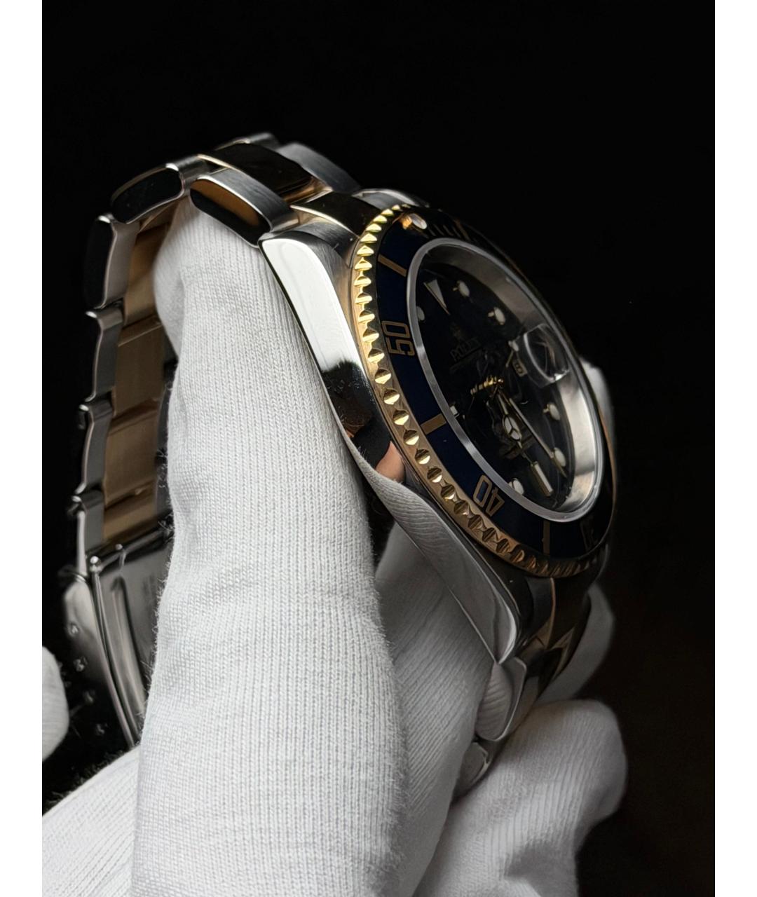 ROLEX Темно-синие часы из желтого золота, фото 5