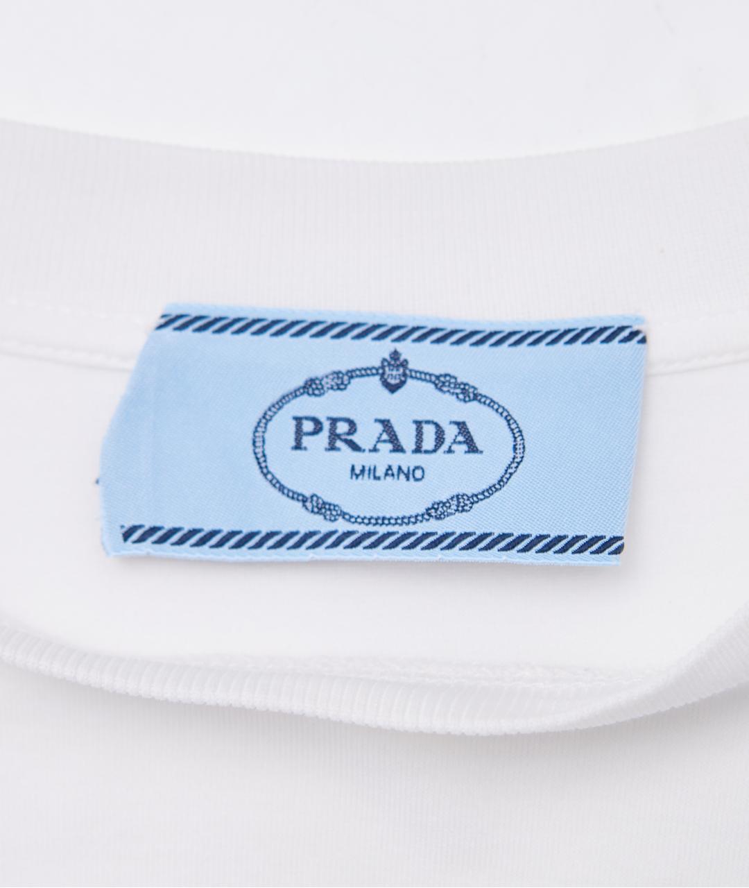 PRADA Белая хлопковая футболка, фото 3