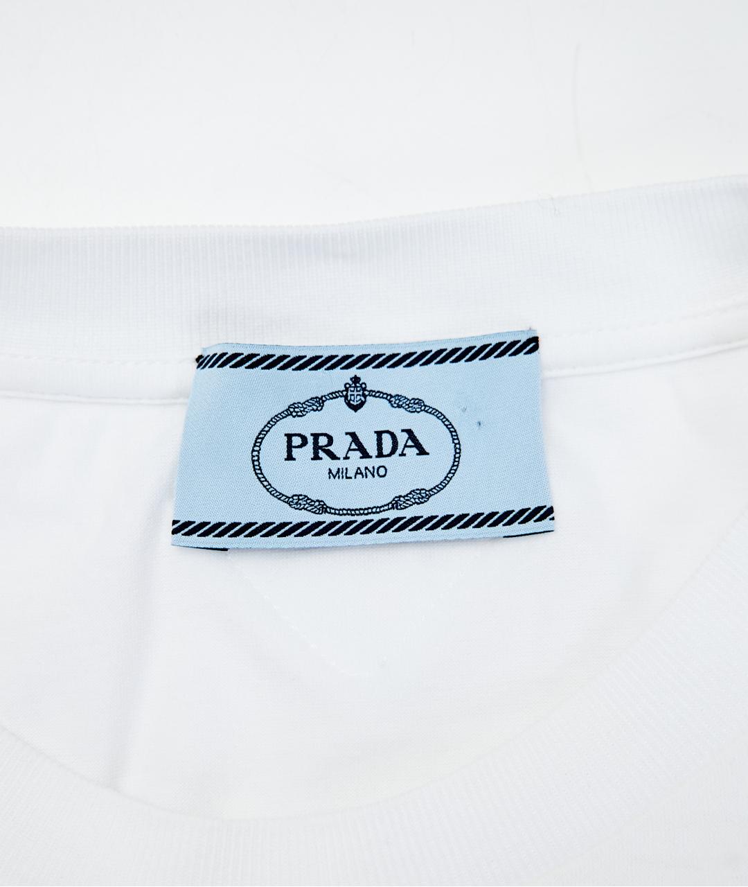 PRADA Белая хлопковая футболка, фото 3