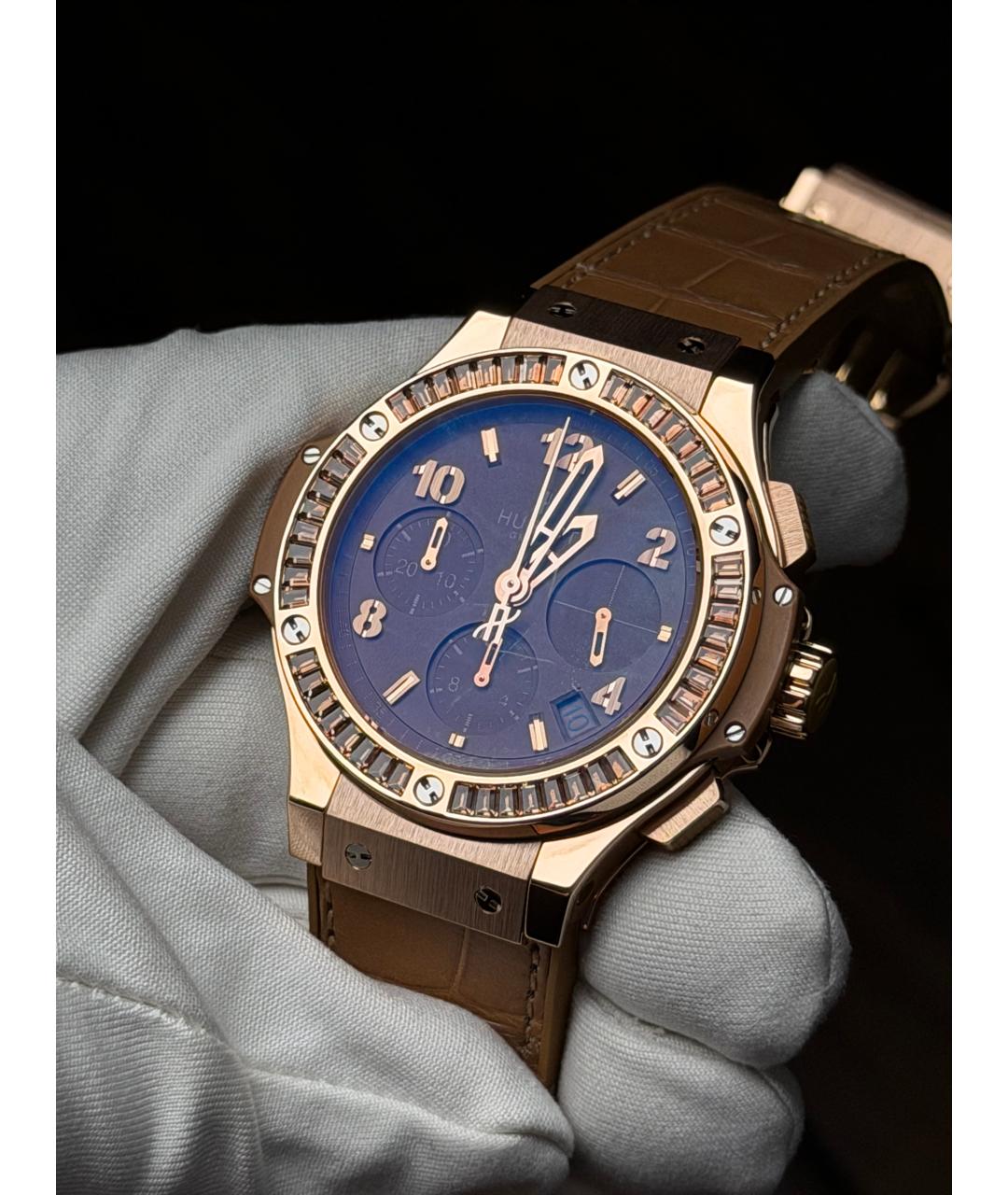 HUBLOT Коричневые часы из розового золота, фото 3