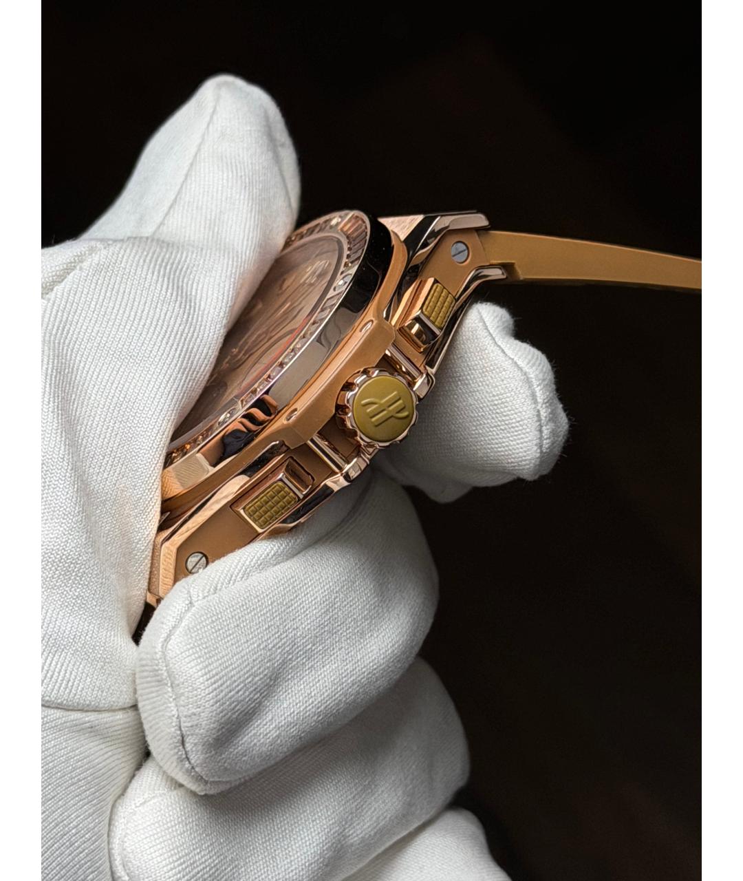HUBLOT Коричневые часы из розового золота, фото 5