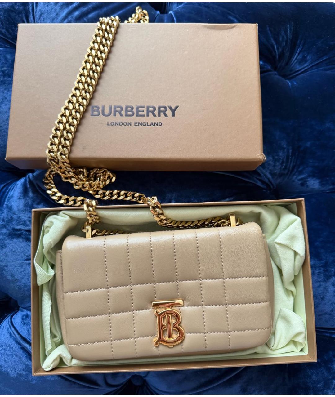 BURBERRY Бежевая кожаная сумка через плечо, фото 3