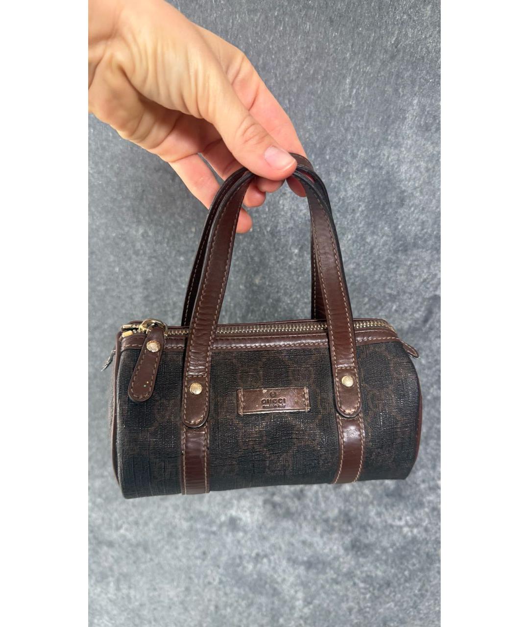GUCCI Коричневая кожаная сумка с короткими ручками, фото 9
