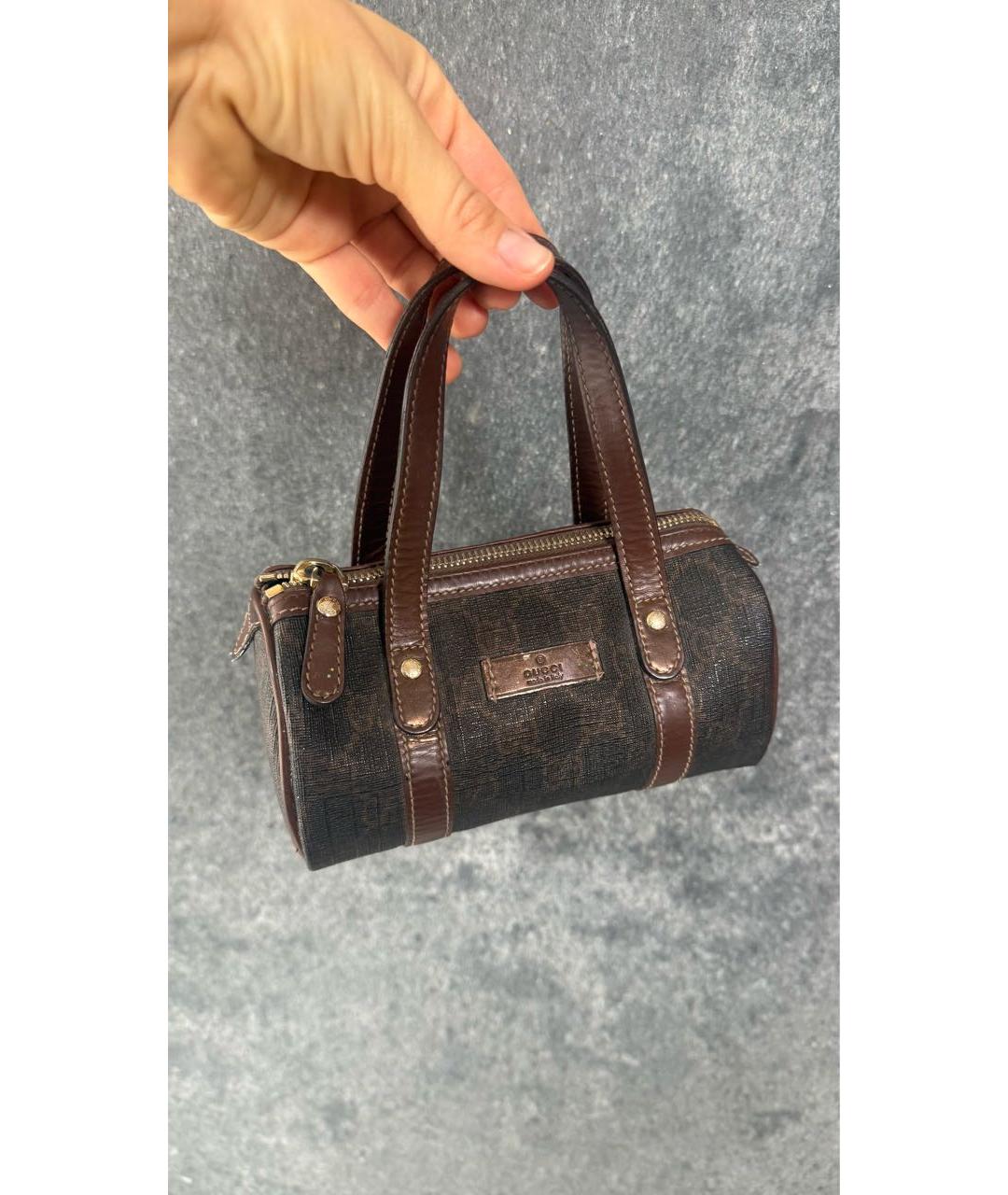 GUCCI Коричневая кожаная сумка с короткими ручками, фото 2