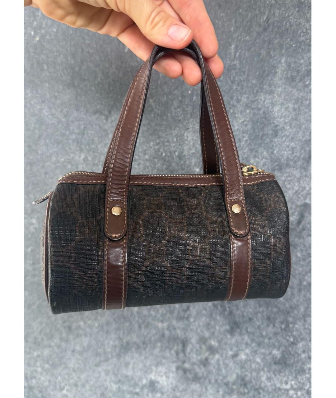 GUCCI Коричневая кожаная сумка с короткими ручками, фото 3