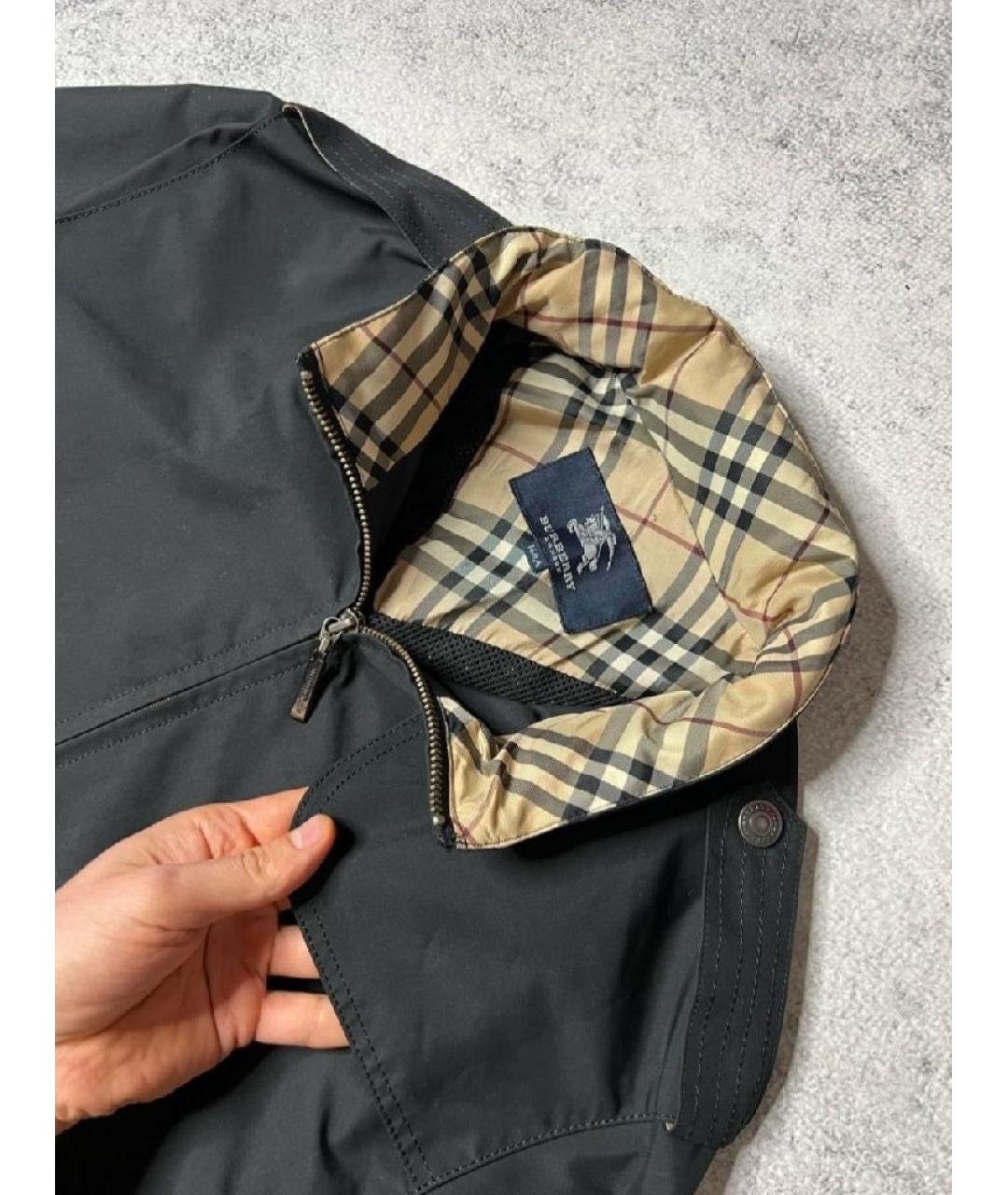 BURBERRY Черная полиэстеровая куртка, фото 3