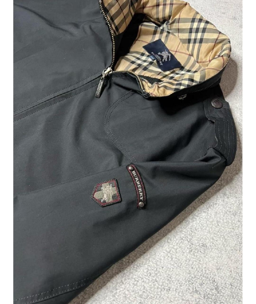 BURBERRY Черная полиэстеровая куртка, фото 4