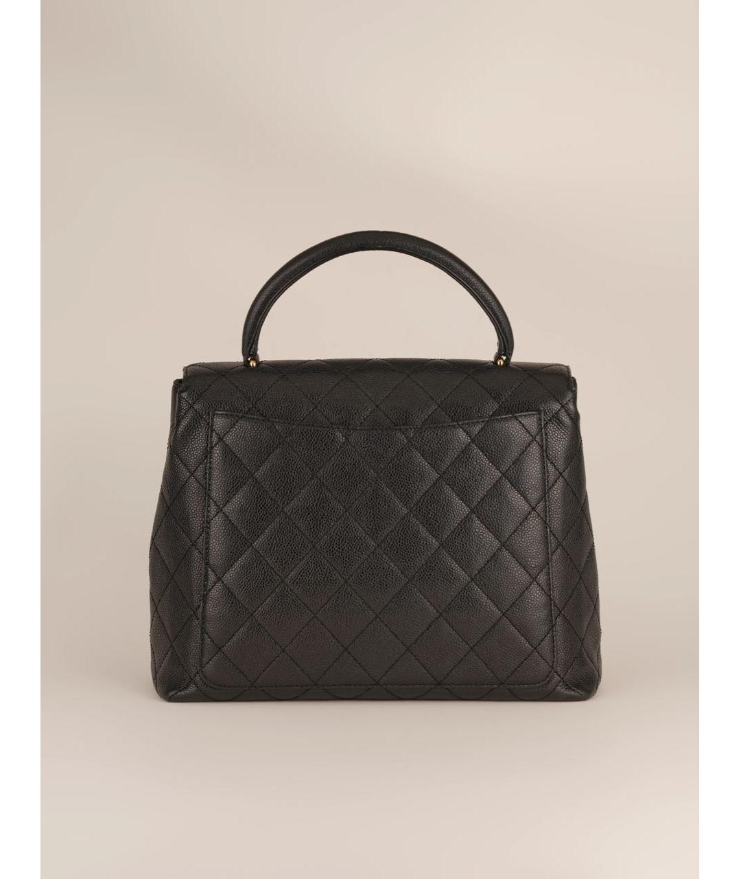 CHANEL Черная кожаная сумка с короткими ручками, фото 2