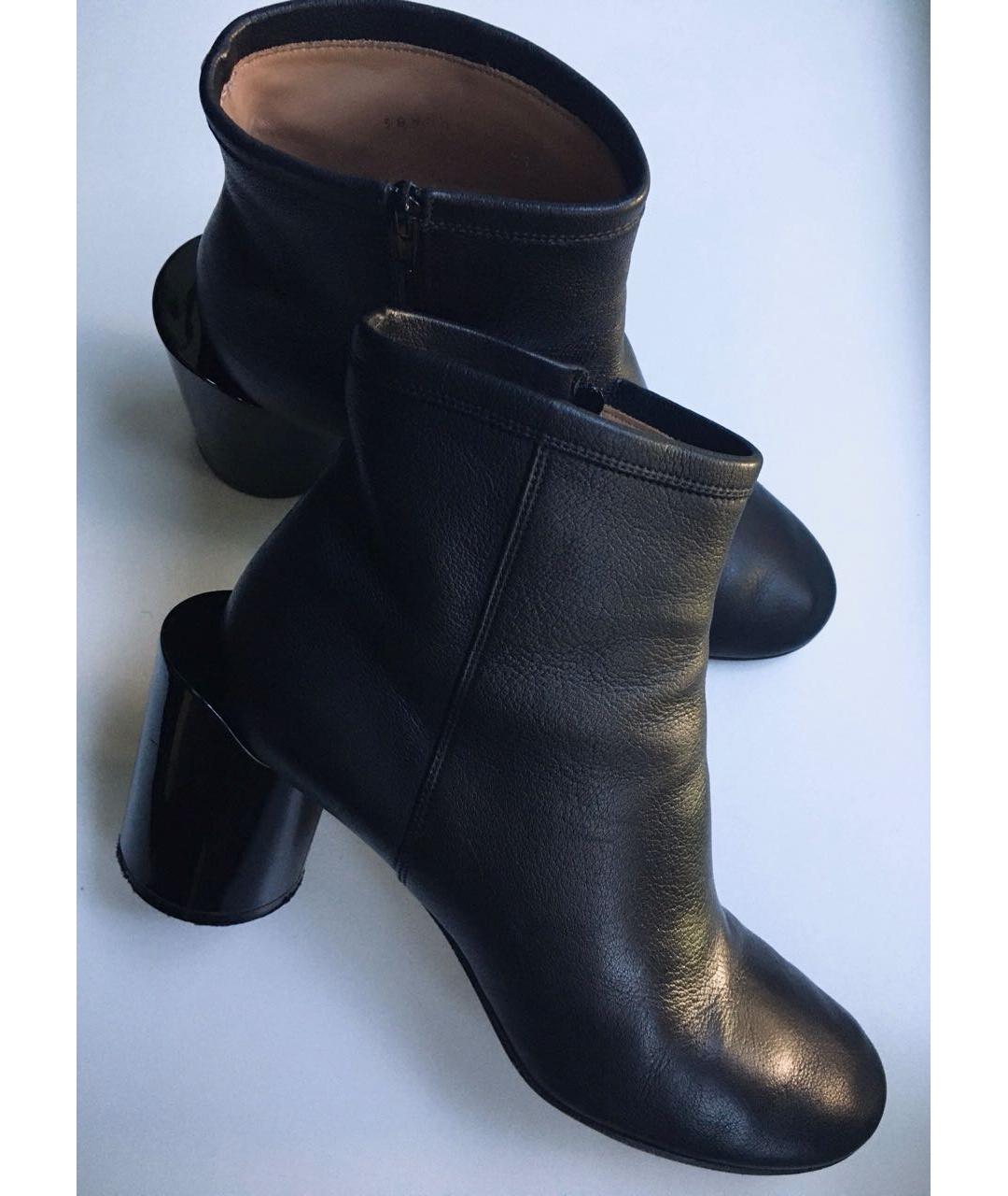 MAISON MARGIELA Черные кожаные ботильоны, фото 4