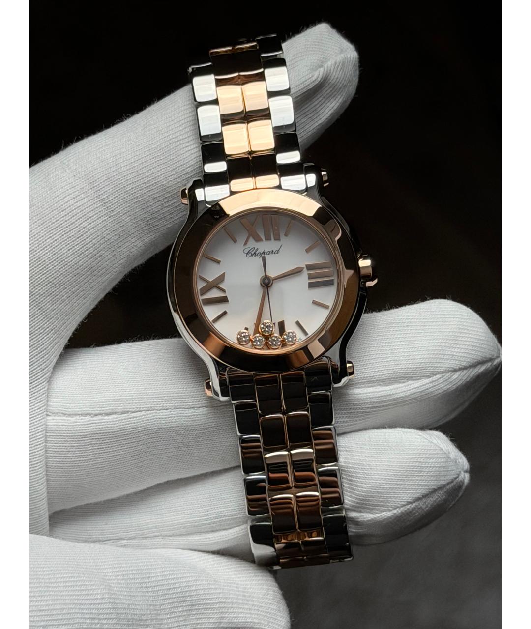CHOPARD Белые часы из розового золота, фото 3