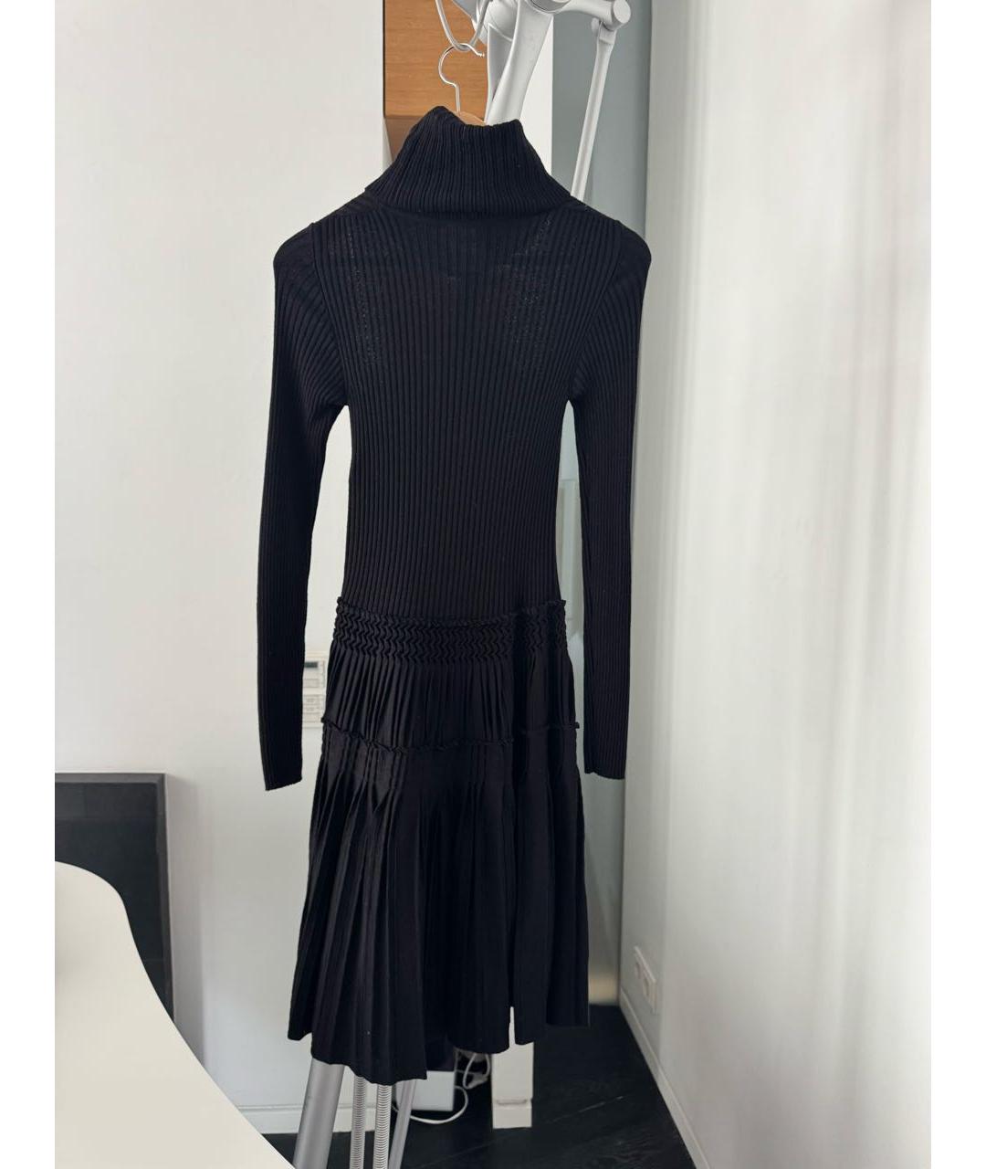 CHANEL Черное шерстяное повседневное платье, фото 2