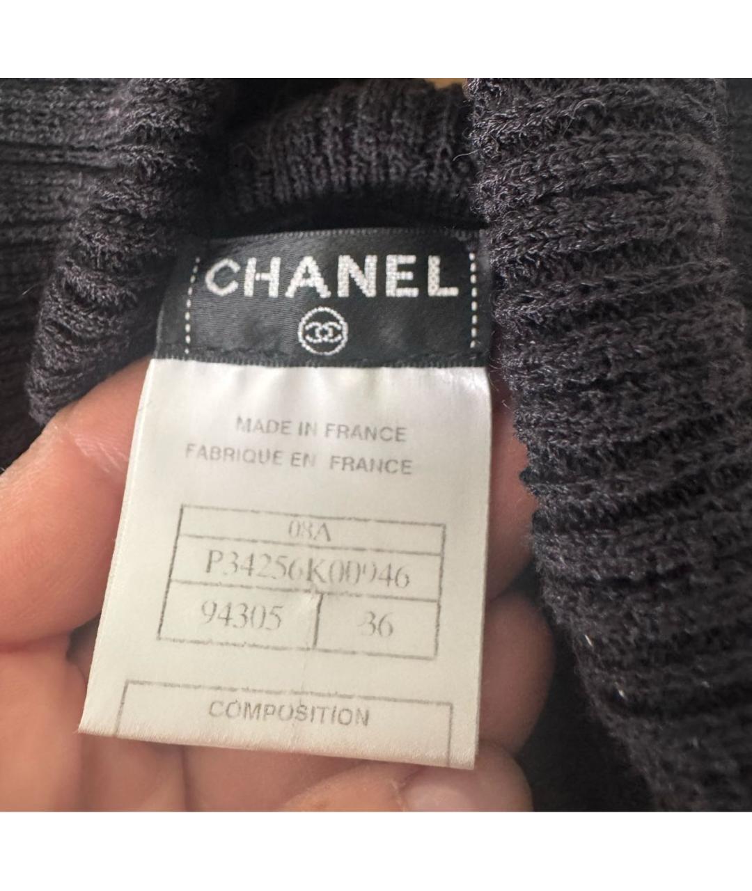 CHANEL Черное шерстяное повседневное платье, фото 3