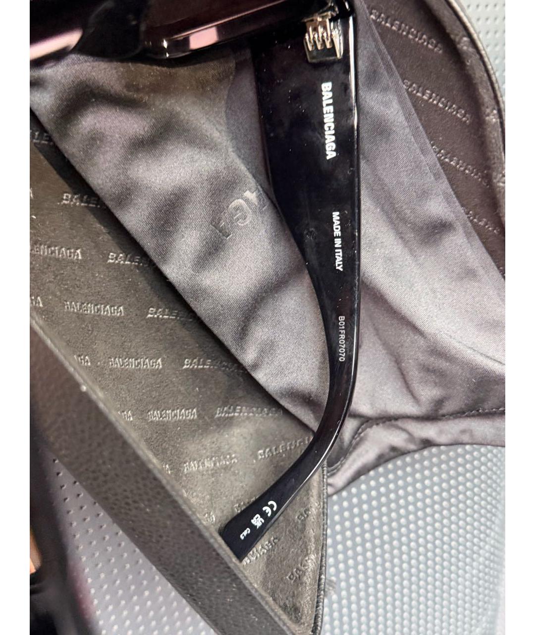 BALENCIAGA Черные пластиковые солнцезащитные очки, фото 3