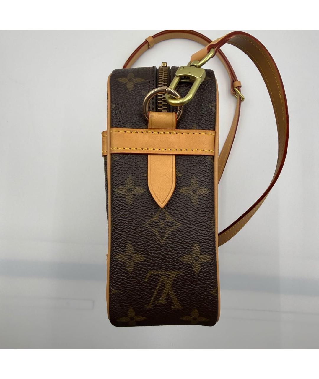 LOUIS VUITTON Коричневая кожаная сумка через плечо, фото 3