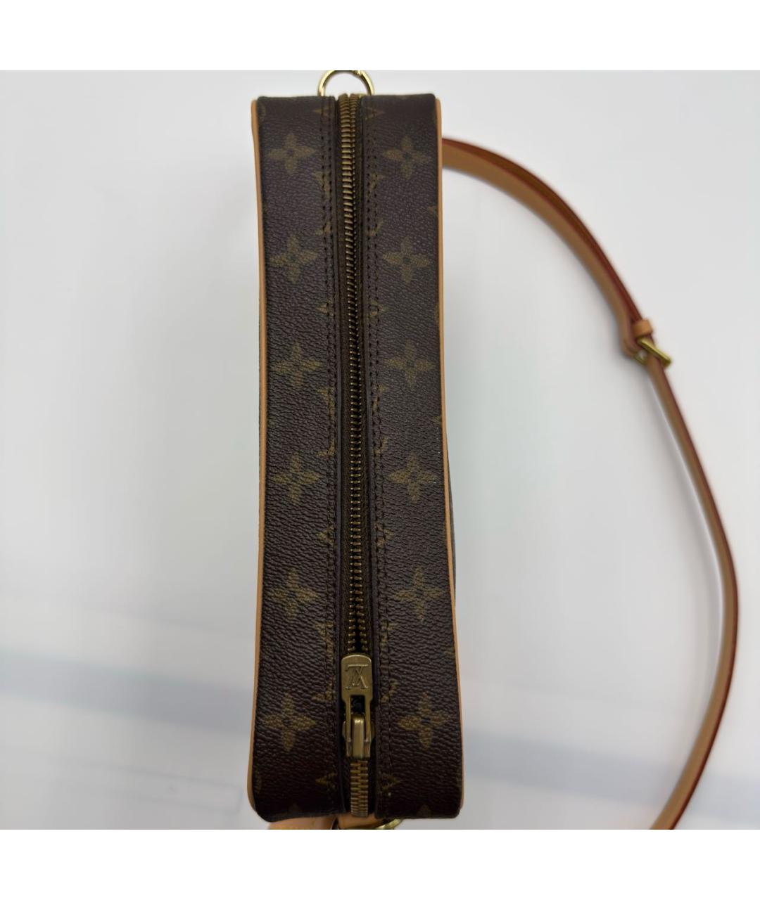 LOUIS VUITTON Коричневая кожаная сумка через плечо, фото 2
