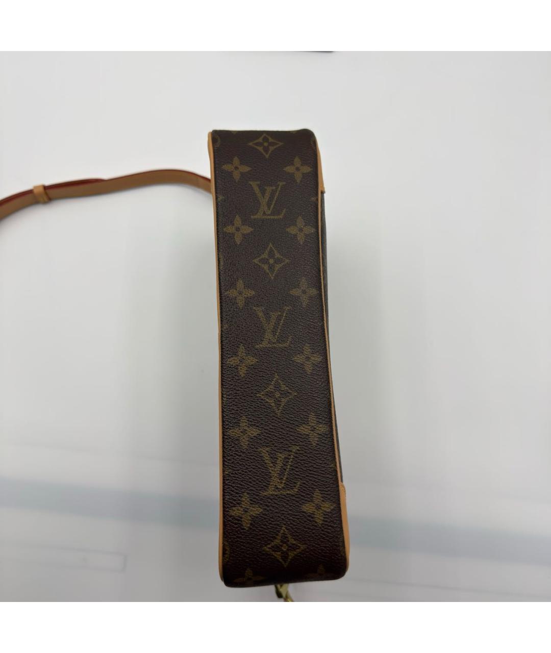LOUIS VUITTON Коричневая кожаная сумка на плечо, фото 4
