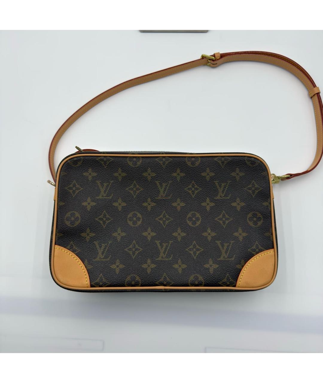LOUIS VUITTON Коричневая кожаная сумка на плечо, фото 3