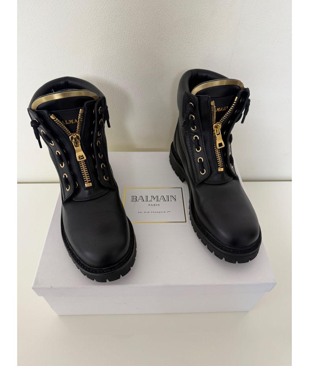 BALMAIN Черные кожаные ботинки, фото 6