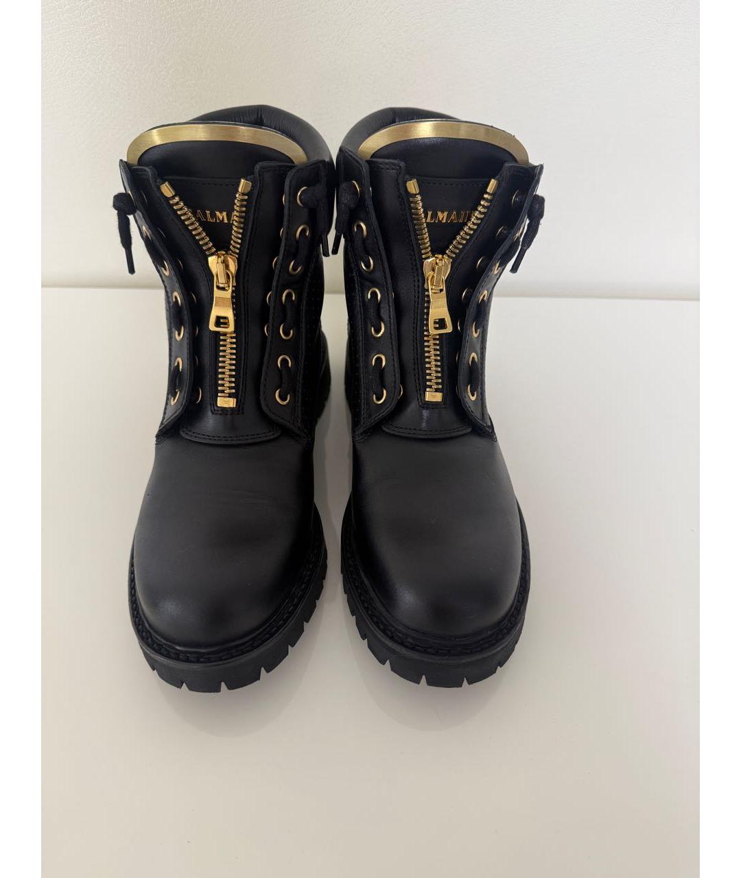 BALMAIN Черные кожаные ботинки, фото 2
