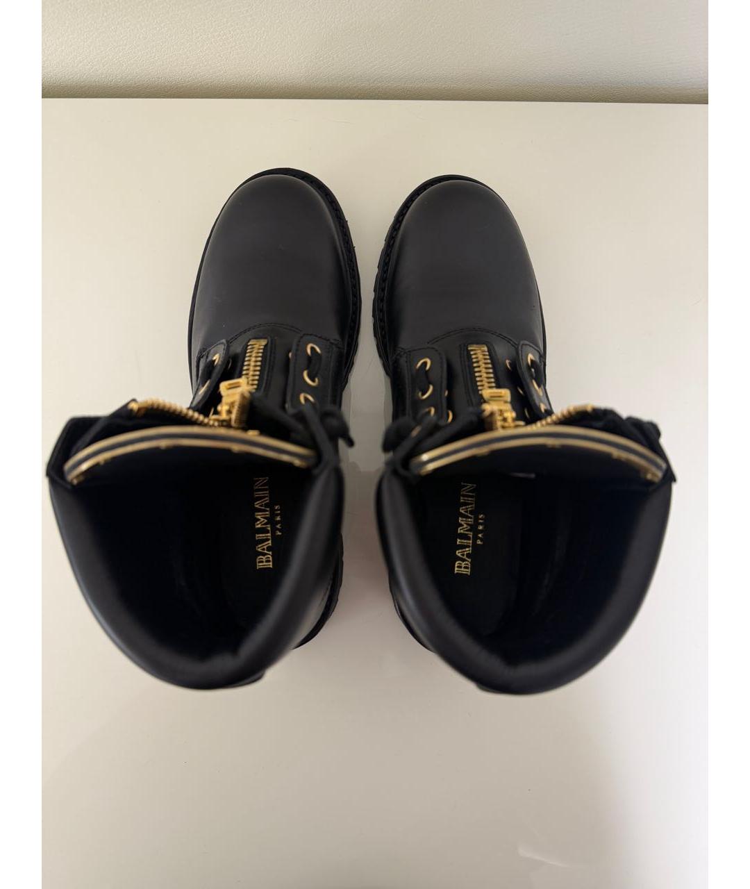 BALMAIN Черные кожаные ботинки, фото 3