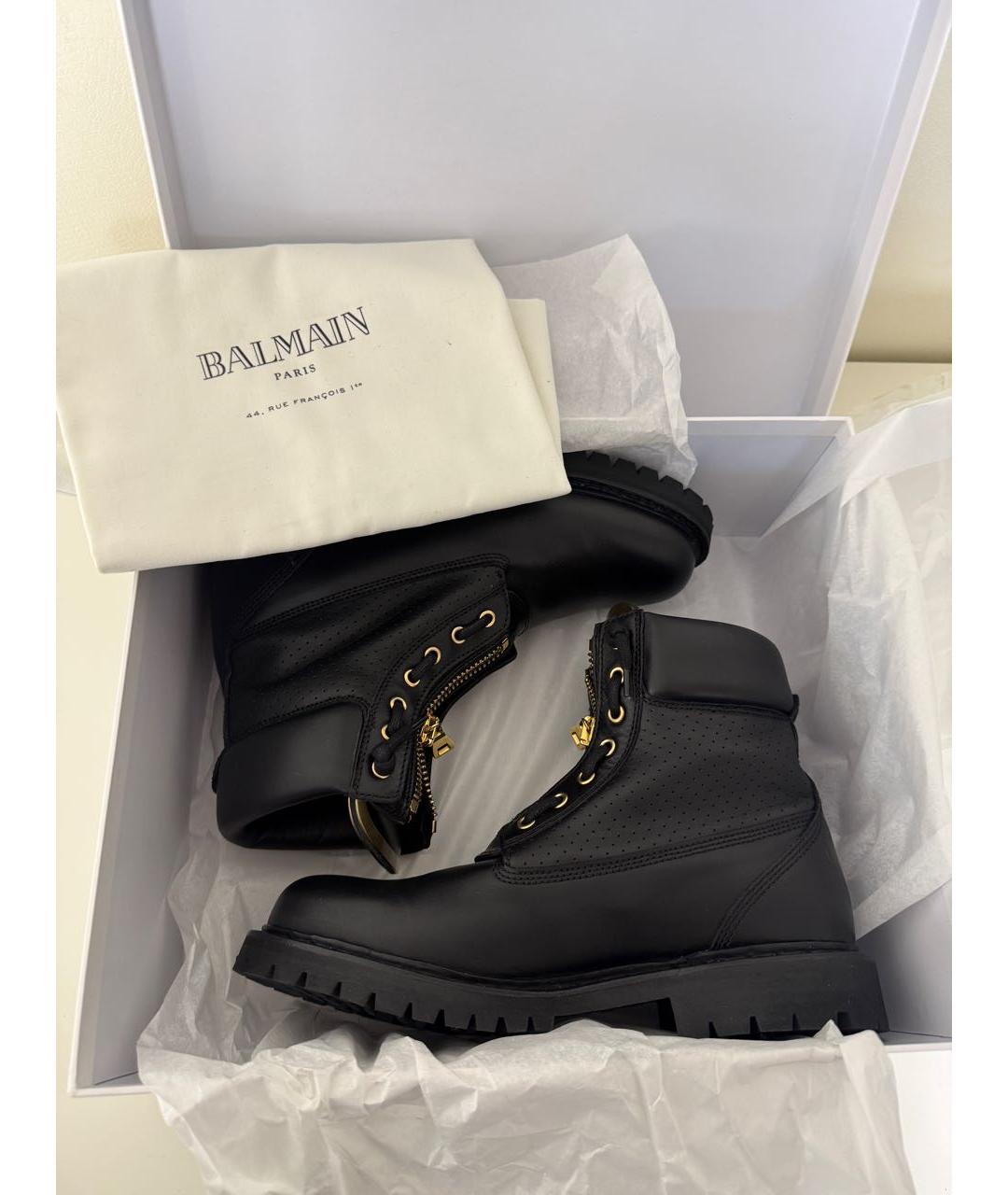 BALMAIN Черные кожаные ботинки, фото 7