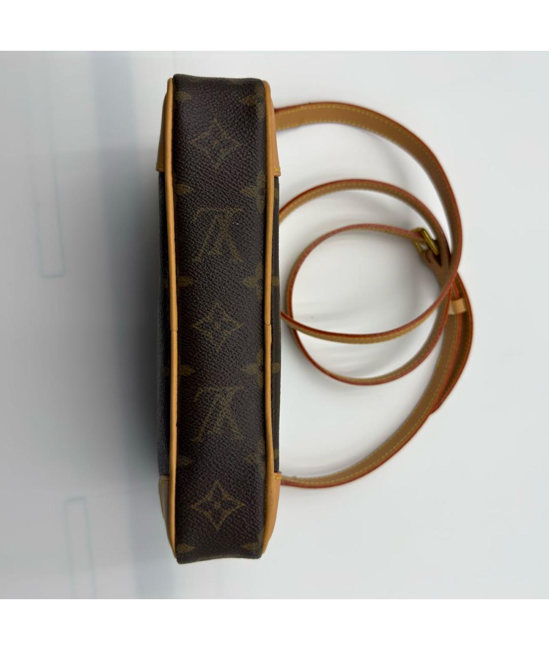 LOUIS VUITTON Коричневая кожаная сумка через плечо, фото 4