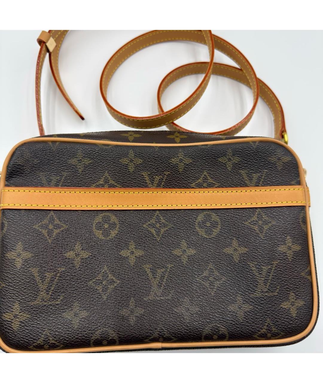 LOUIS VUITTON Коричневая сумка через плечо из канвы, фото 2