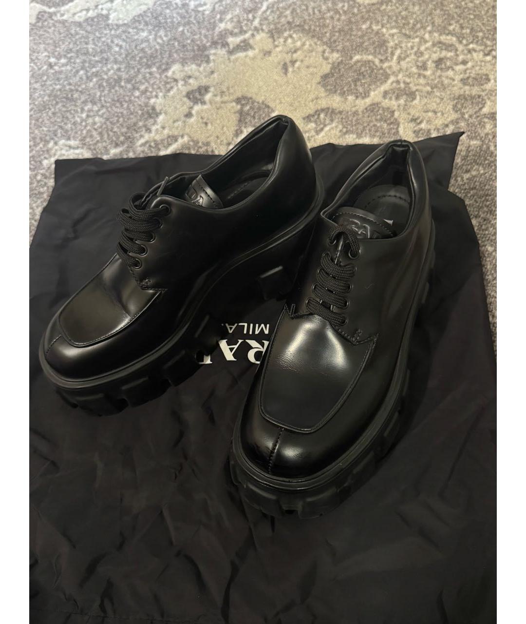 PRADA Черные брогги и оксфорды из лакированной кожи, фото 2