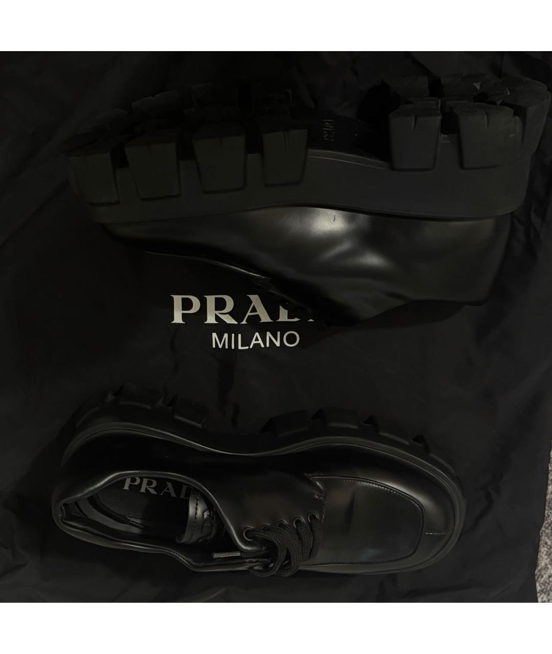 PRADA Черные брогги и оксфорды из лакированной кожи, фото 4