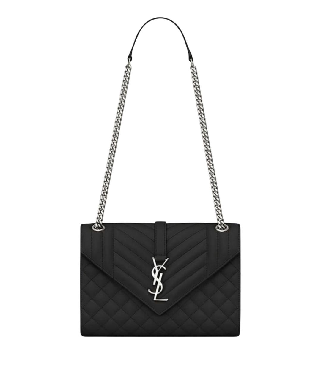 SAINT LAURENT Черная кожаная сумка через плечо, фото 1