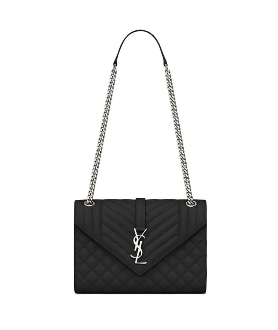 SAINT LAURENT Черная кожаная сумка через плечо, фото 4