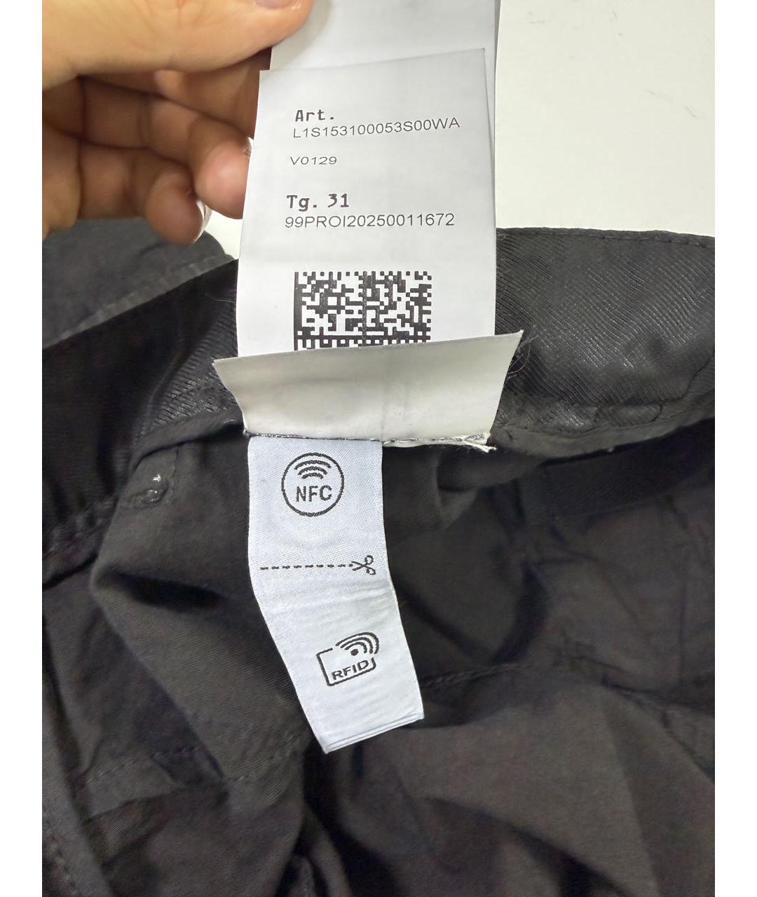 STONE ISLAND Черные хлопковые повседневные брюки, фото 7