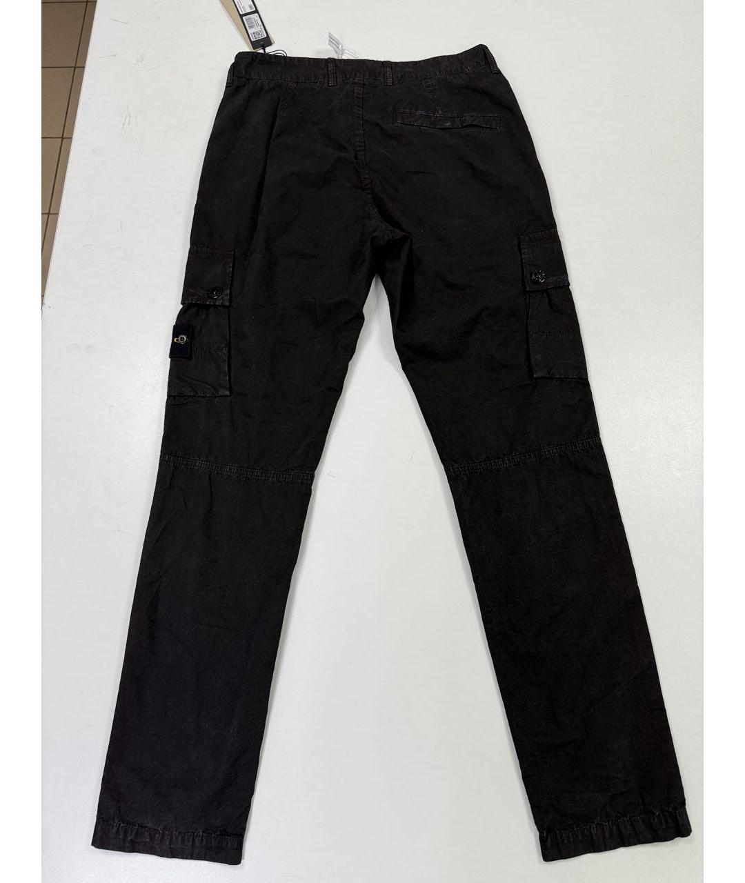 STONE ISLAND Черные хлопковые повседневные брюки, фото 2